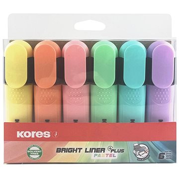 E-shop KORES BRIGHT LINER PLUS PASTEL, Set mit 6 Farben
