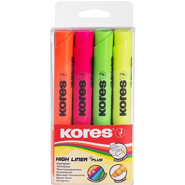 E-shop KORES HIGH LINER PLUS Set in 4 Farben (gelb, rosa, orange, grün)
