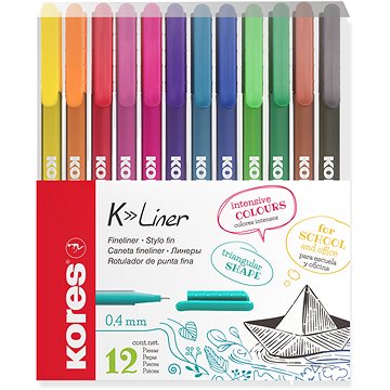 E-shop KORES K-Liner 0,4 mm - Set mit 12 Farben