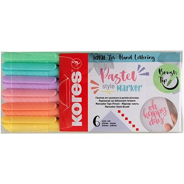 E-shop KORES Pastel Style Marker mit Pinselspitze - Set mit 6 Farben
