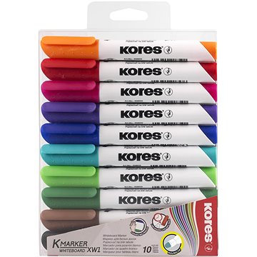 E-shop KORES K-MARKER für Whiteboards - runde Spitze 3 mm - Set mit 10 Farben