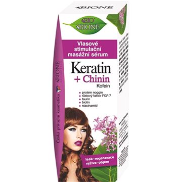 BIONE COSMETICS Bio Chinín a Keratín Vlasové stimulačné masážne sérum 215 ml