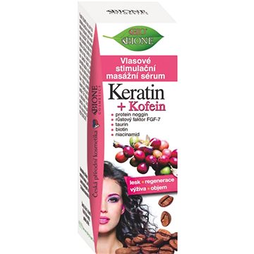 BIONE COSMETICS Bio Keratín a Kofeín Vlasové stimulačné masážne sérum 215 ml