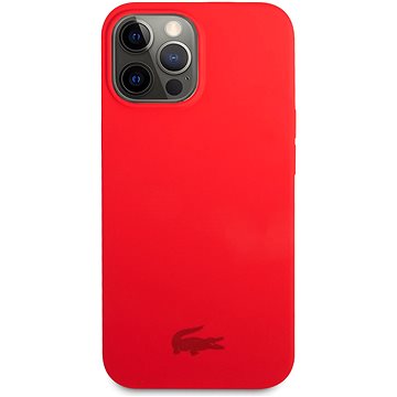Lacoste Liquid Silicone Glossy Printing Logo Kryt pro Apple iPhone 13 Pro Max Red