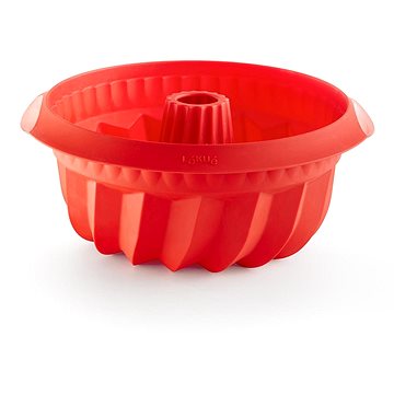 LEKUE Silikonová pečicí forma na bábovku 22 cm Lekue Deep Savarin | červená
