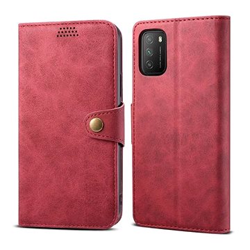 Lenuo Leather pro Xiaomi Poco M3, červené