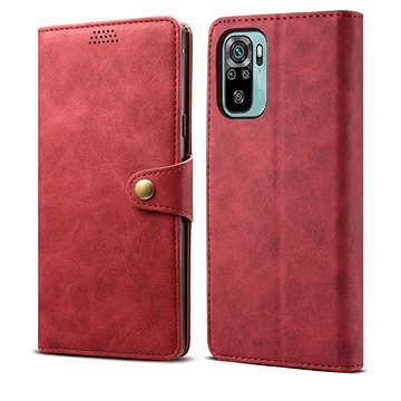 Lenuo Leather pro Xiaomi Redmi Note 10, červené