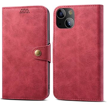 Lenuo Leather Flip-Hülle für iPhone 13, rot