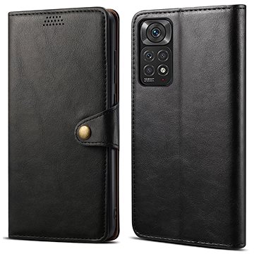 Lenuo Leather Flip-Hülle für Xiaomi Redmi Note 11/11S, schwarz
