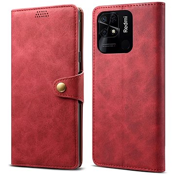 E-shop Lenuo Leather Flip-Hülle für Xiaomi Redmi 10C, rot