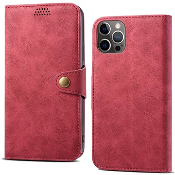 E-shop Lenuo Leather Fliphülle für iPhone 14 Pro Max, rot