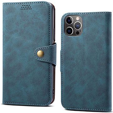 E-shop Lenuo Leather Flip Case für iPhone 14 Pro Max - blau
