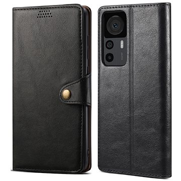 E-shop Lenuo Leder Flip-Case für Xiaomi 12T/12T Pro - schwarz