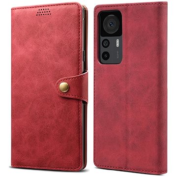 Lenuo Leather flipové pouzdro pro Xiaomi 12T/12T Pro, červená