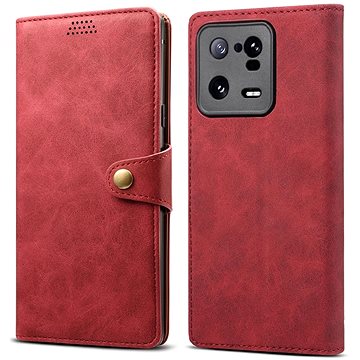 E-shop Lenuo Leather Klapphülle für Xiaomi 13 Pro, rot