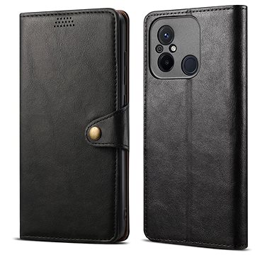 E-shop Lenuo Leather Klapphülle für Xiaomi Redmi 12C, schwarz