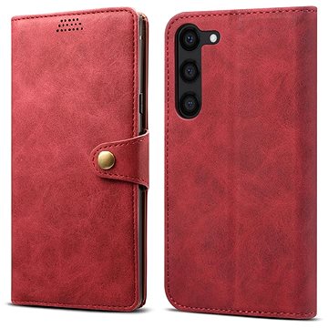 E-shop Lenuo Leather Klapphülle für Samsung Galaxy S23, rot