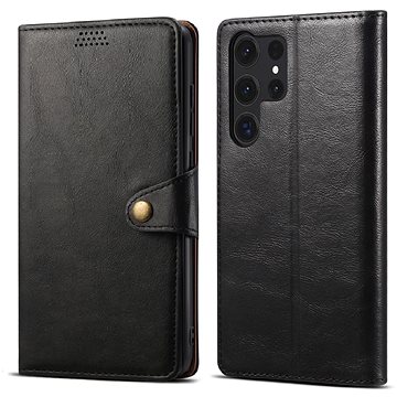 E-shop Lenuo Leder Flip Case für Samsung Galaxy S23 Ultra - schwarz
