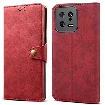 E-shop Lenuo Leather Klapphülle für Xiaomi 13, rot