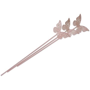 Ashleigh & Burwood Tyčinky do difuzéru, polyester, růžové s motýlem, 3 ks, délka 28 cm