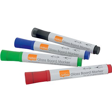 E-shop NOBO Glass Whiteboard Markers - Farbmix - 4er-Pack