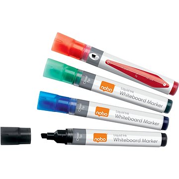 E-shop NOBO Liquid Ink Whiteboard Pens Chisel Tip, Farbmix - 10er-Set