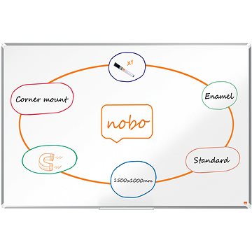 E-shop NOBO Premium Plus Emaillierte Magnettafel - 150 cm x 100 cm - weiß