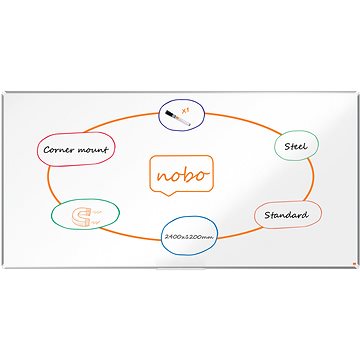 E-shop NOBO Premium Plus Whiteboard - 240 cm x 120 cm - weiß