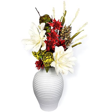 Váza keramická bílá 47 cm