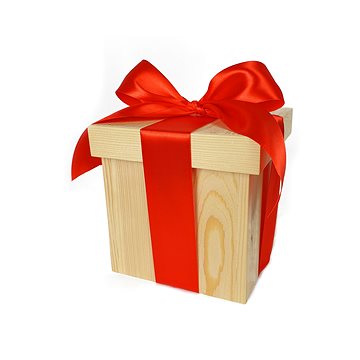 LAALU Krabička DELUXE dřevěná přírodní 17 x 17 cm
