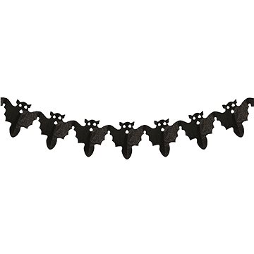 Řetěz s netopýry papírový černý 360 cm