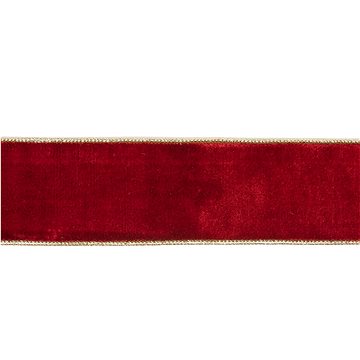 LAALU Stuha luxusní sametová červená se zlatým lemem 6,4 cm x 4,5 m