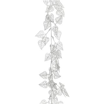 LAALU Girlanda s květinami a glitery stříbrná 1,8 m