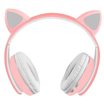Malatec 16865 Bezdrátová sluchátka Cat s tlapkou růžová