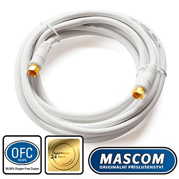 Mascom satelitní kabel 7676-030W, konektory F 3m