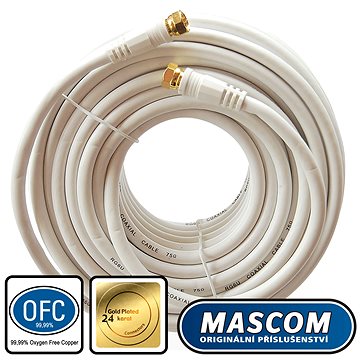 Mascom satelitní kabel 7676-150W, konektory F 15m