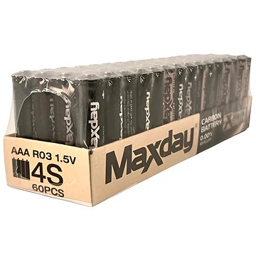 MAXDAY Mikrotužkové AAA baterie 1,5V, 60 ks
