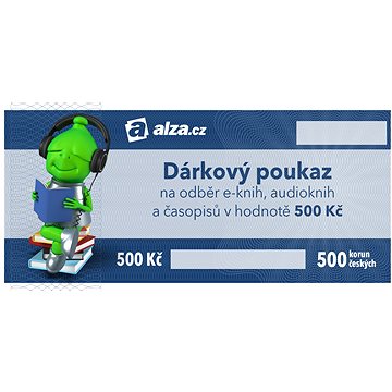 Elektronický dárkový poukaz Alza.cz na nákup e-knih, audioknih a časopisů v hodnotě 500 Kč