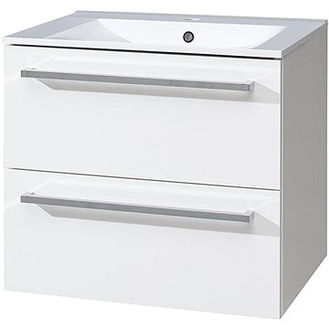 Bino koupelnová skříňka s keramický umyvadlem 60 cm, bílá/bílá