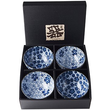 Made In Japan Set misek Blue Plum & Cherry Blossom Design 250 ml 4 ks