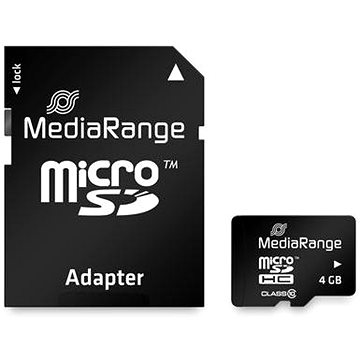 MEDIARANGE microSDHC 4GB Class 10 + SD adaptér