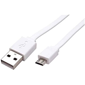 E-shop ROLINE USB 2.0 - USB A(M) -> micro USB B(M), 1m, flach, weiss