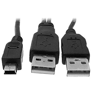 E-shop USB-Kabel, 2x USB A- > Mini 5-Pin, Y-Energie, 0,6 m