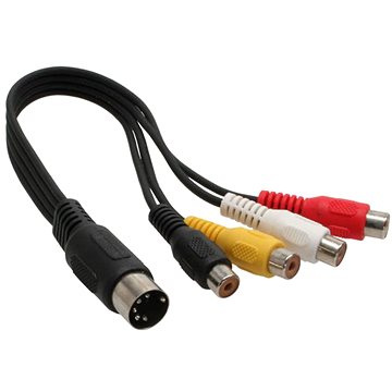 E-shop OEM Audiokabel DIN 5pol (M) - 4x Cinch (F), 20cm