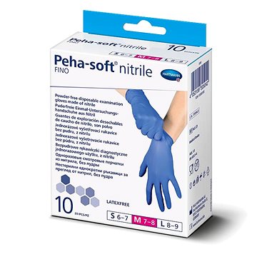 PEHA-SOFT gumové bezlatexové zpevněné rukavice S 10 ks