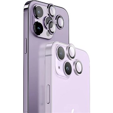 E-shop Blueo Sapphire Crystal Stainless Steel Camera Lens Protector Grey iPhone 15 Pro