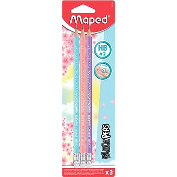 E-shop MAPED Pastel HB mit Radiergummi, 3 Stück
