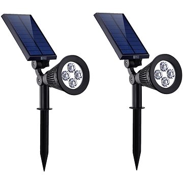 LEDSolar 4 solární venkovní světlo svítidlo do země 2 ks, 4 LED, bezdrátové, iPRO, 1W, studená