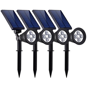 LEDSolar 4 solární venkovní světlo svítidlo do země 4 ks, 4 LED, bezdrátové, iPRO, 1W, studená