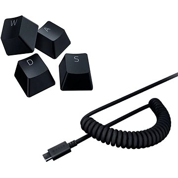 Razer PBT Keycap + Coiled Cable Upgrade Set - Classic Black - US/UK